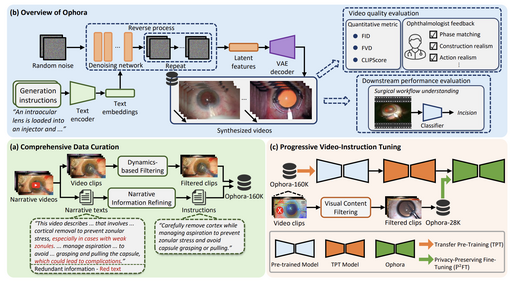 Ophora: A Large-Scale Data-Driven Text-Guided Ophthalmic Surgical Video Generation Model